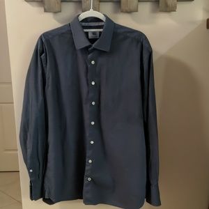 3 Wise Men navy dress shirt Large